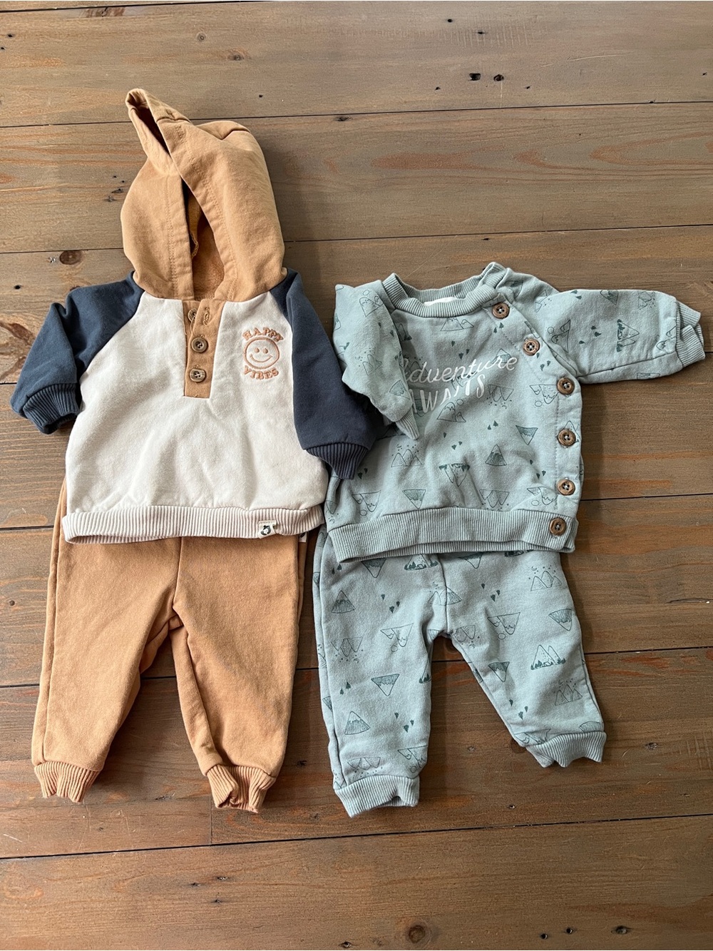 Rabbit + Bear Two-Piece Organic Cotton Sets - 0-3 Months